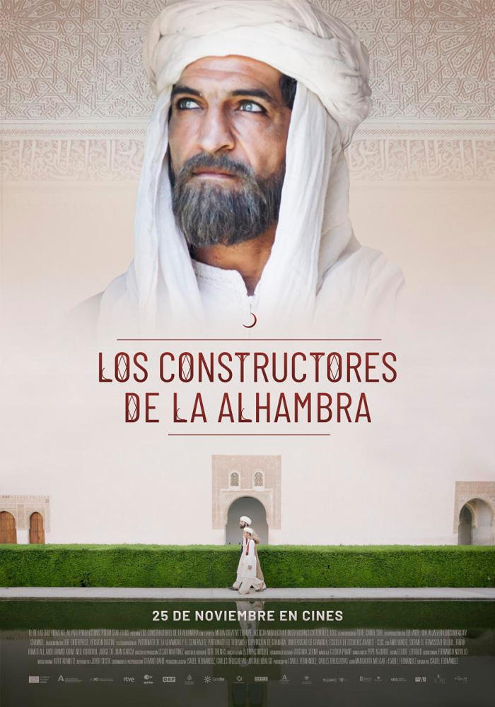 Póster de la película Los Constructores de la Alhambra dirigida por Isabel Fernéndez. Proyecto de marketing de la agencia MuchoFoco.