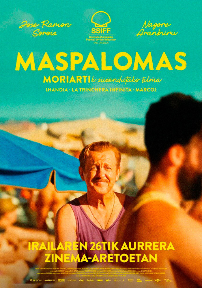 Póster de la película Maspalomas dirigida por los Moriarti. Proyecto de marketing de la agencia MuchoFoco.